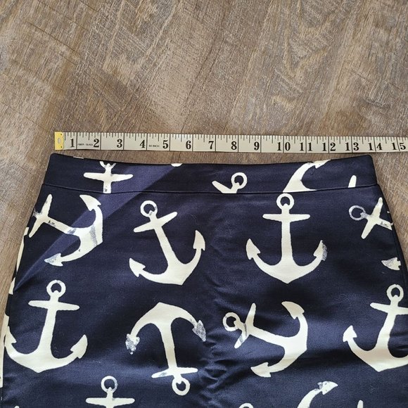 J. Crew Women's Size 0 Dizzy Anchors Postage Stamp Mini Skirt Nautical NEW - Picture 9 of 11